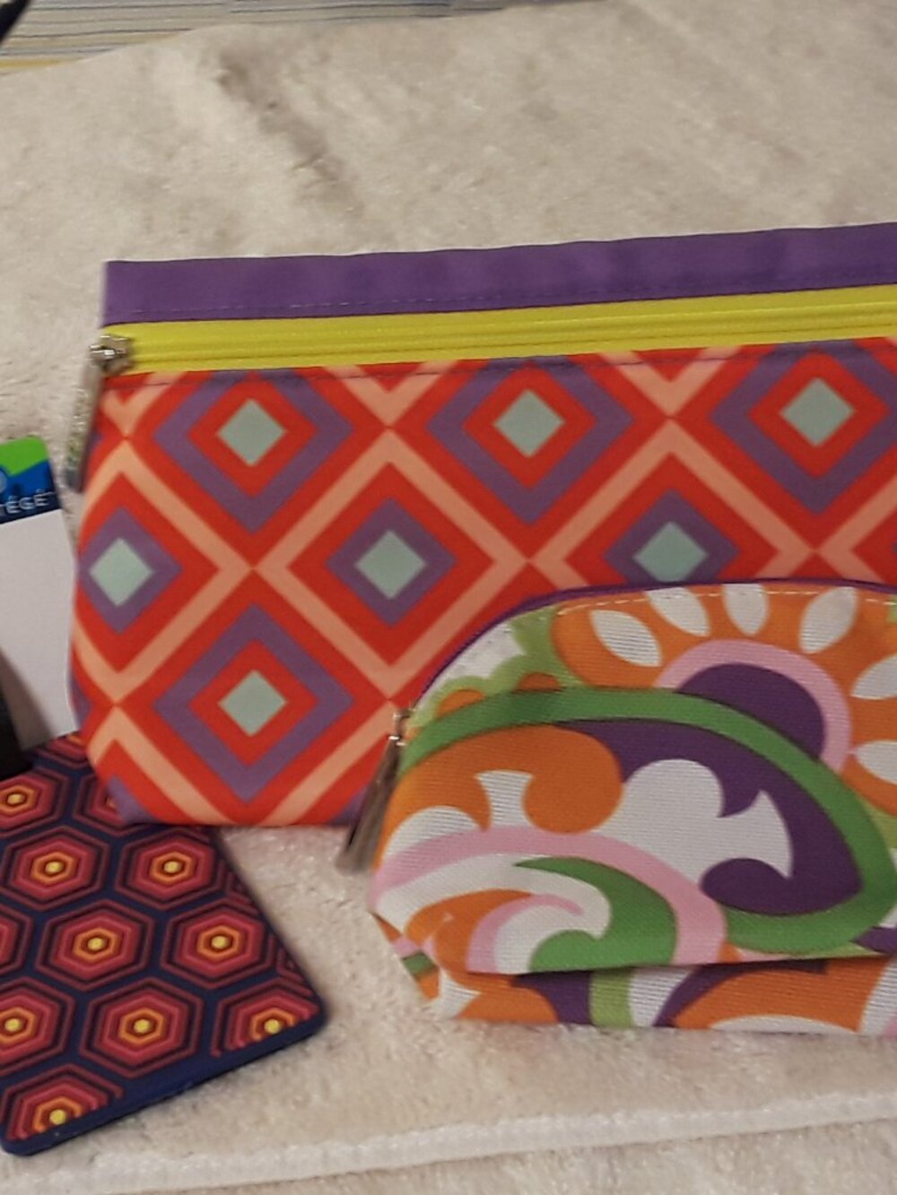 3-Pc Travel Set: 1 NWT Luggage Tag + 2 Coordinating Clinique Cosmetic Bags